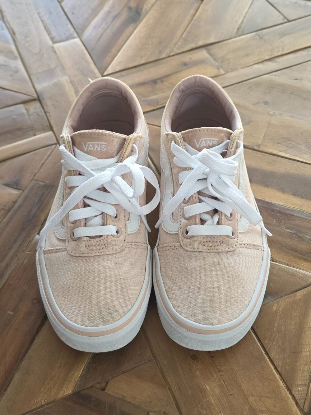 Women's light pink old skool vans, size 7.5